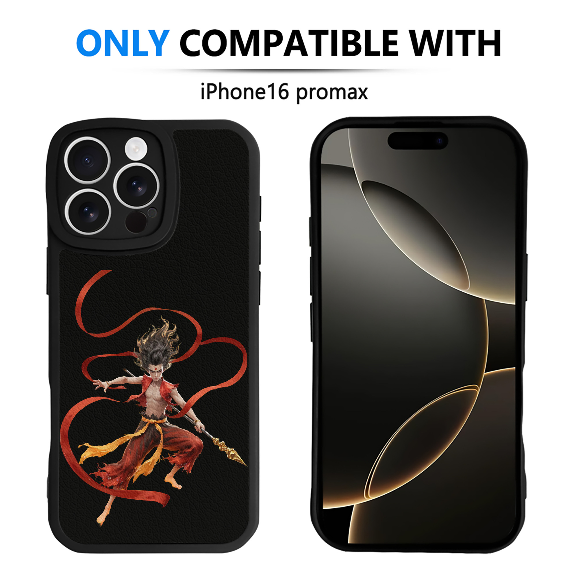 （画像用） Ne Zha 2 ナタ 魔童の大暴れ 【iPhone 16シリーズ対応】シリコンスマホケース（レザー調） 材質：シリコン